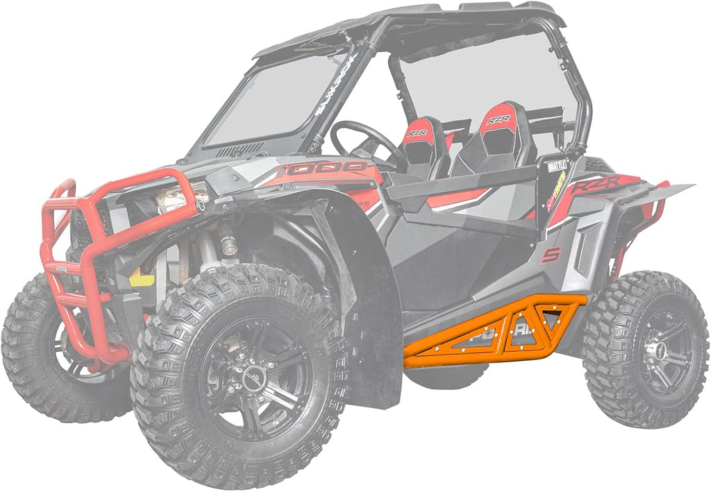 Orange Heavy-Duty Rock Sliders with 1.75" Steel Tubing B346