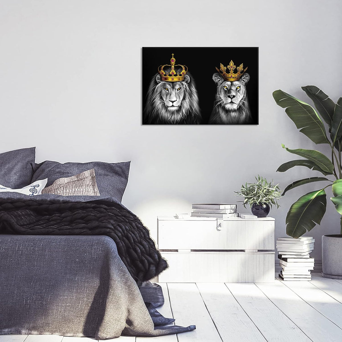 2 Pieces King Animal Canvas Wall Art 24x36inch N790