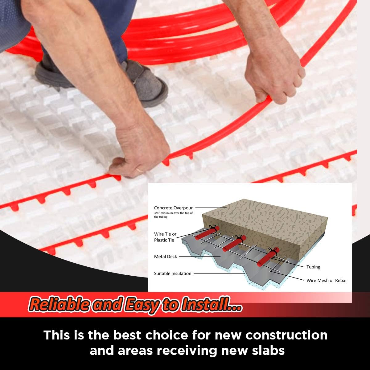 1/2 Inch X 300 Ft Red Non-Barrier Pex Tube Coil T3562