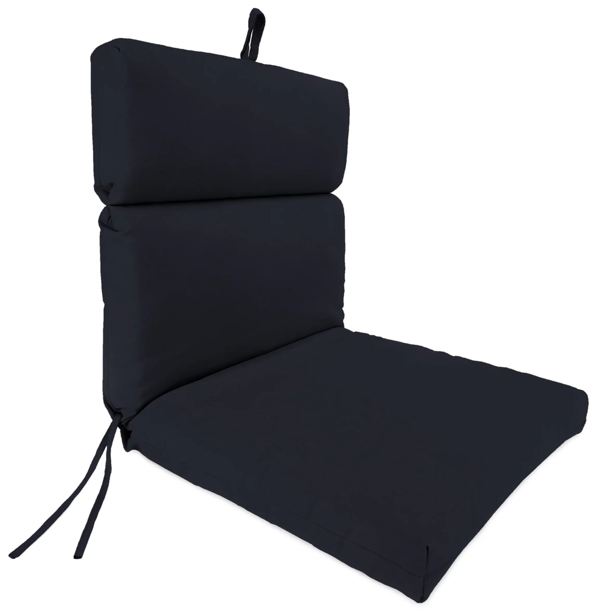 Navy Rectangular Outdoor Chair Cushion with Ties P6763