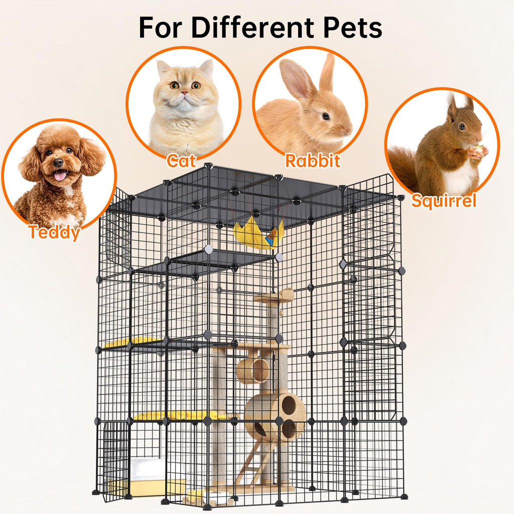 Extra Large 4-Tier Metal Cat Cage with Platforms U835