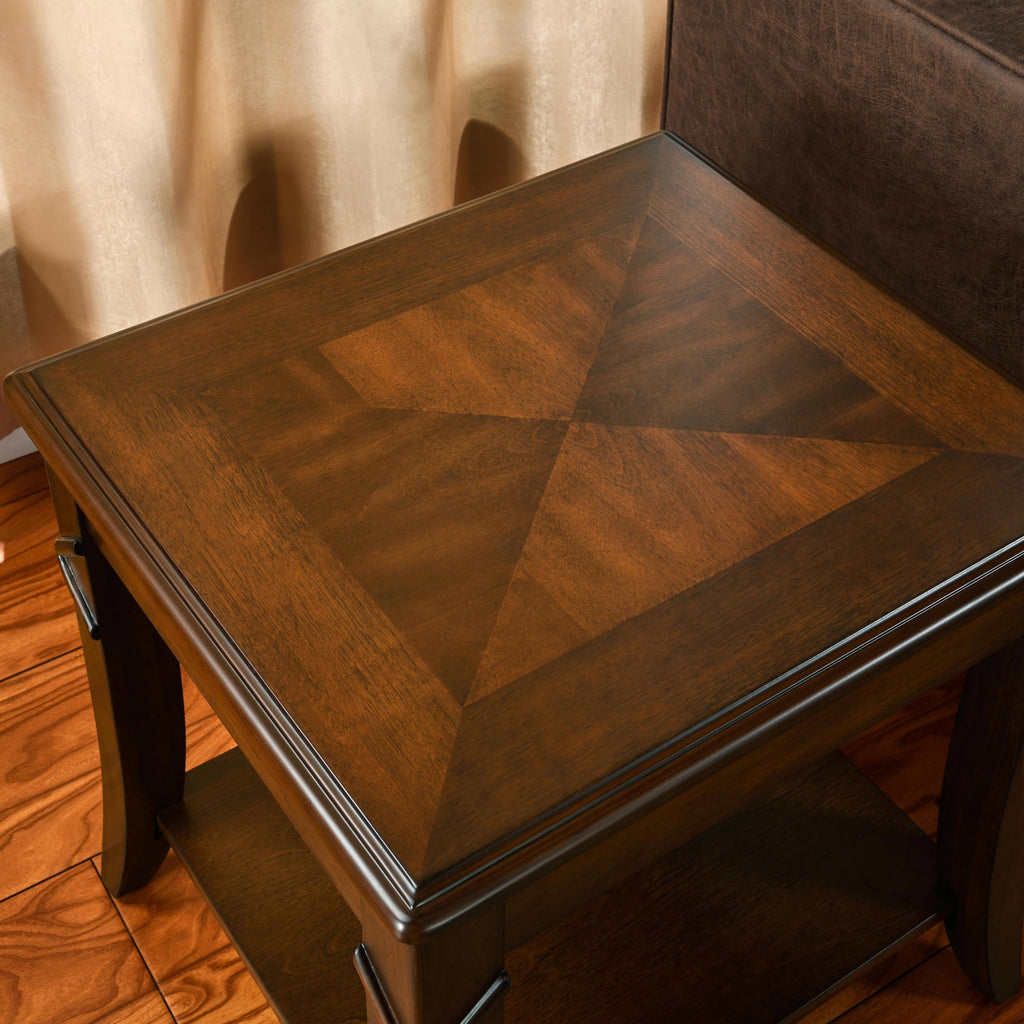 Solid Wood End Table with Storage Shelf J577278