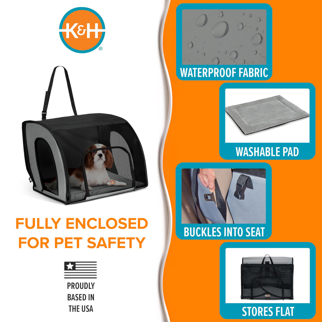 Dog Car Seat, Medium, Gray/Black Q64899