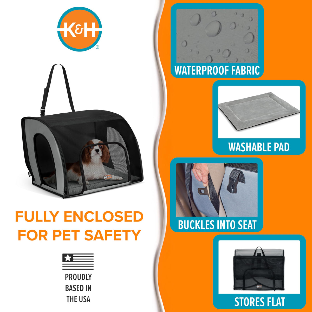 Dog Car Seat, Medium, Gray/Black Q64899
