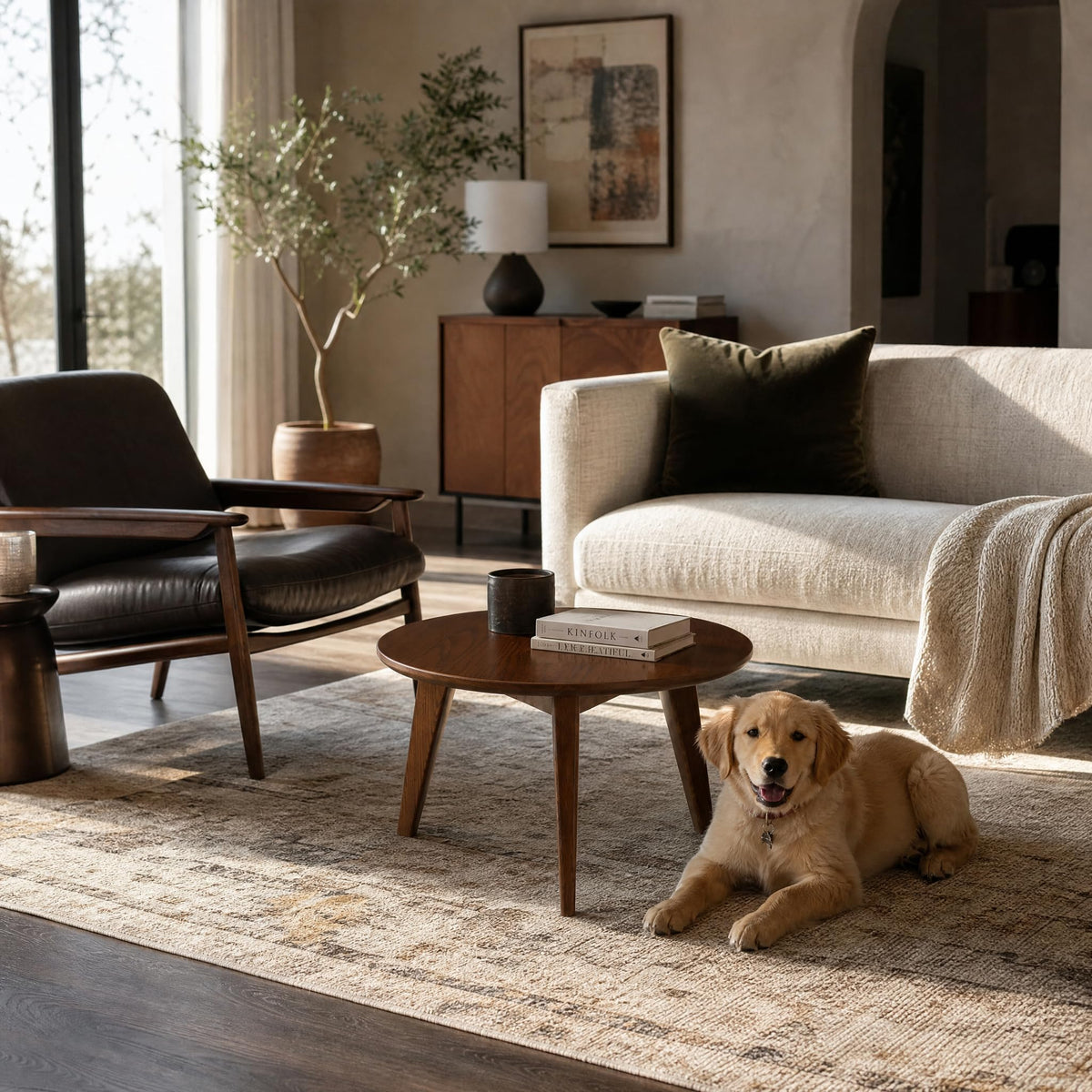 Solid Wood Round Coffee Table O788