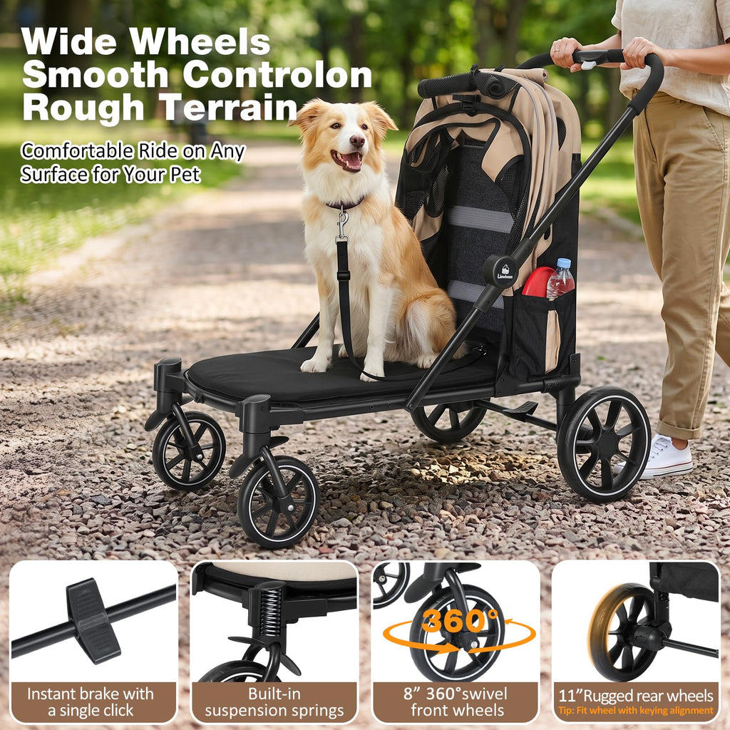 Foldable Dog Stroller with Ramp J11504