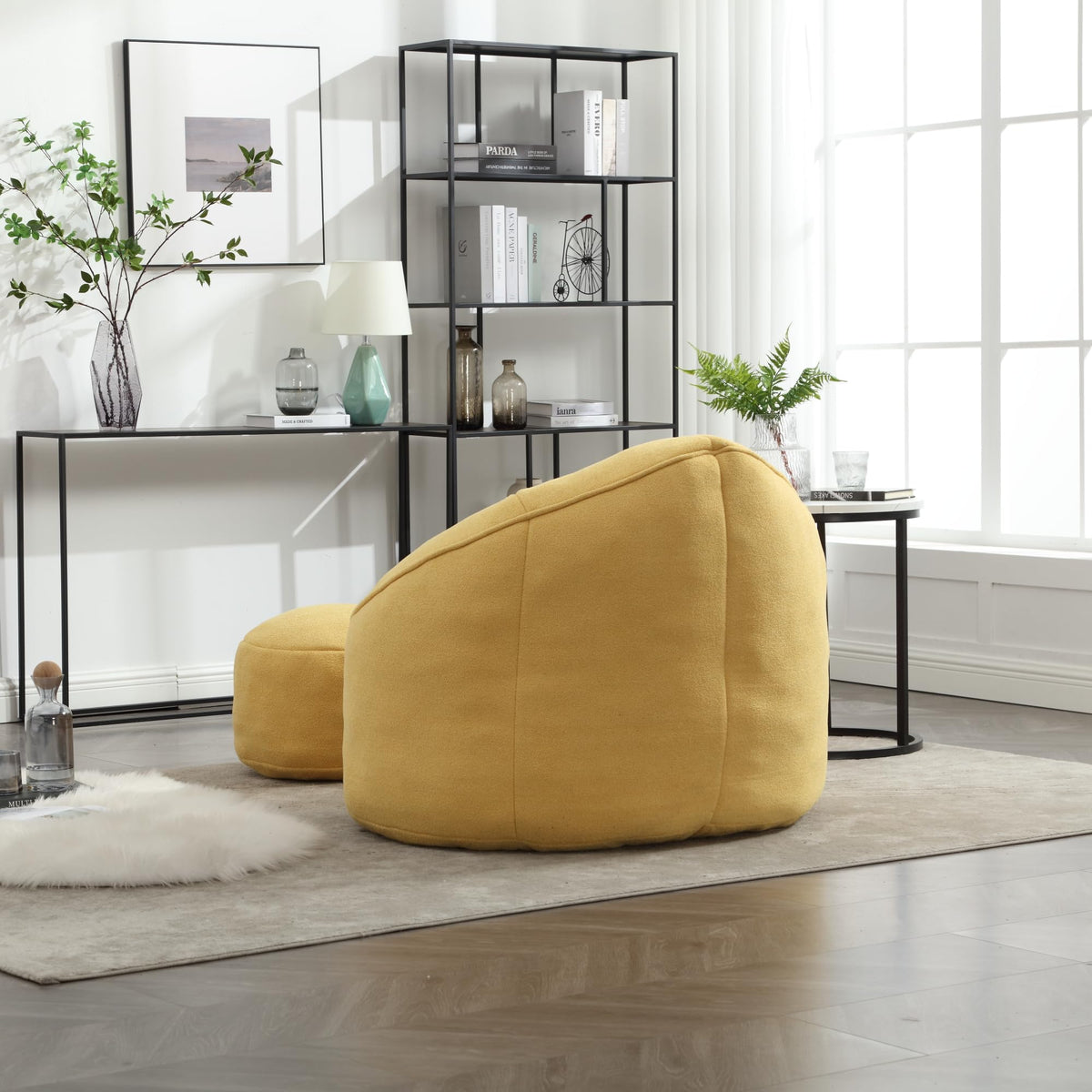 Microfiber Bean Bag Chair with Footrest S1999