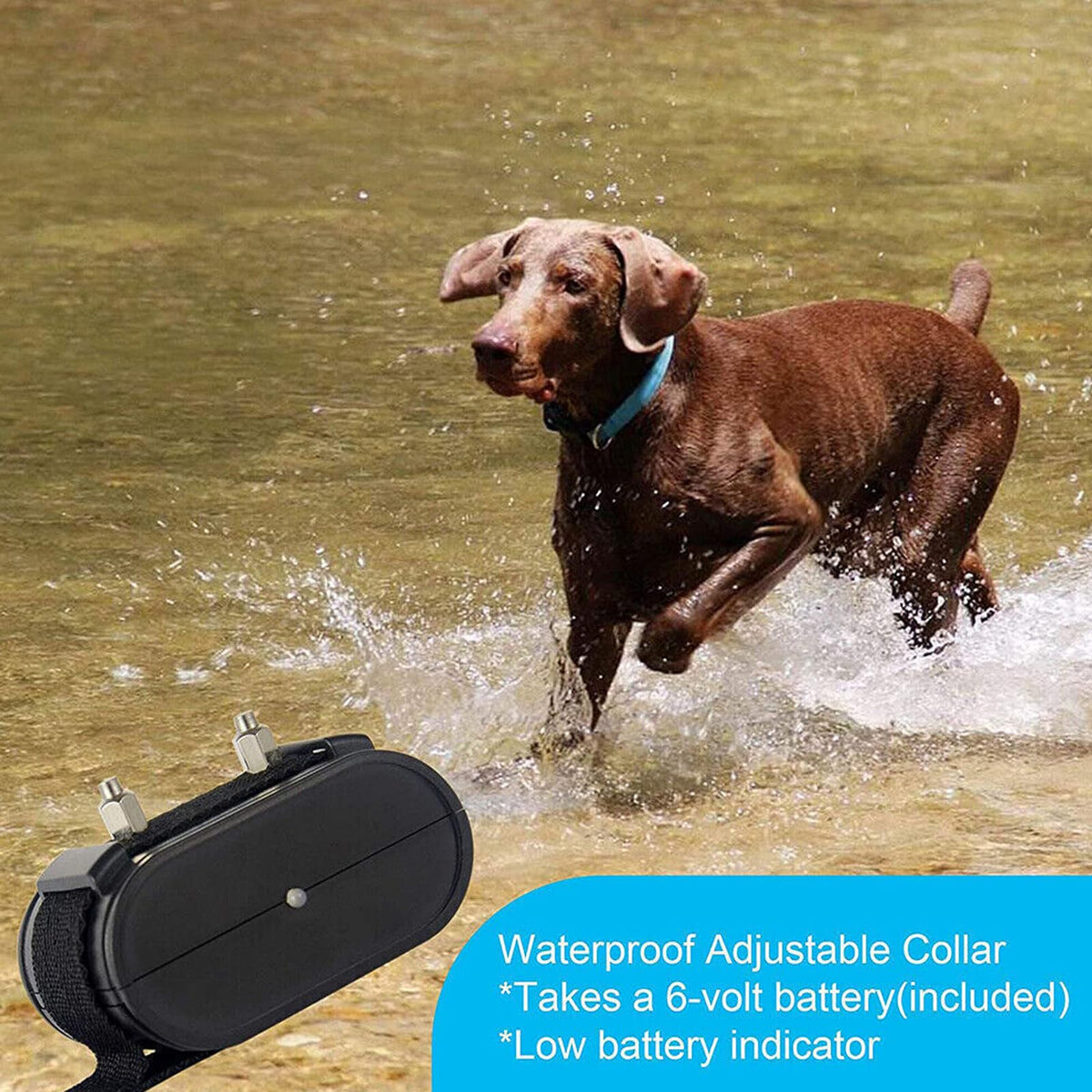 Electronic Dog Fence & Training Collar, 1/2 Acre Waterproof J798957
