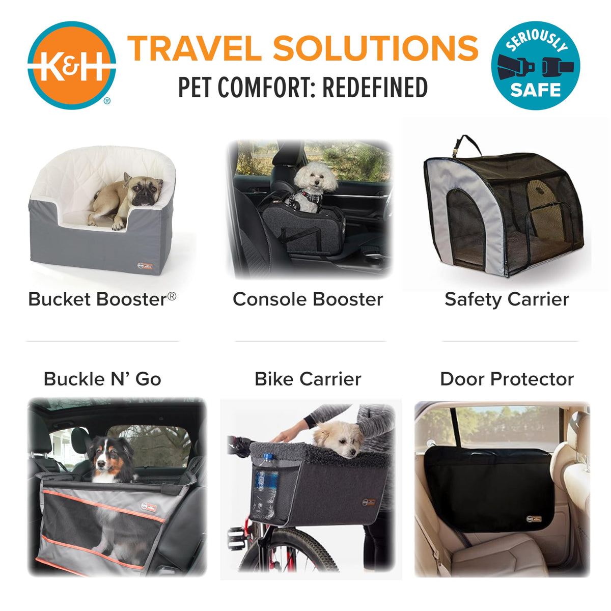 Dog Car Seat, Medium, Gray/Black Q64899