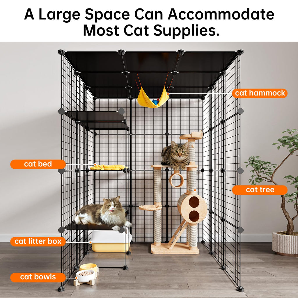 Extra Large 4-Tier Metal Cat Cage with Platforms U835