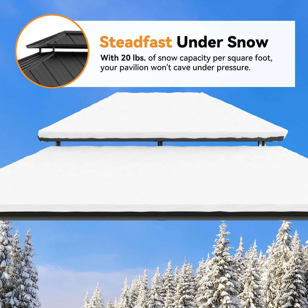 12x14 Hardtop Gazebo with LED Lights K155021