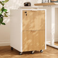 2 Drawer Wooden Mobile File Cabinet with Lock C590536
