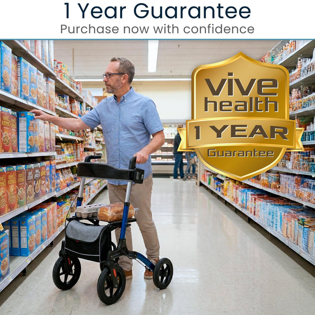 All-Terrain Rollator Walker with 12” Pneumatic Wheels O6073
