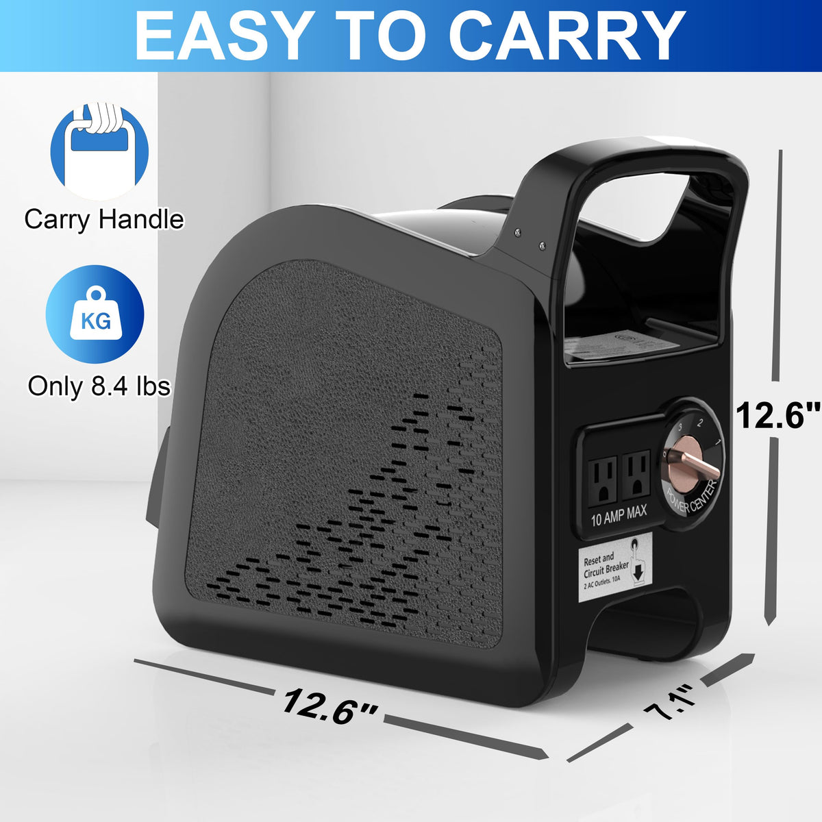Portable High Velocity Floor Fan with 3 Speeds, Black W808533