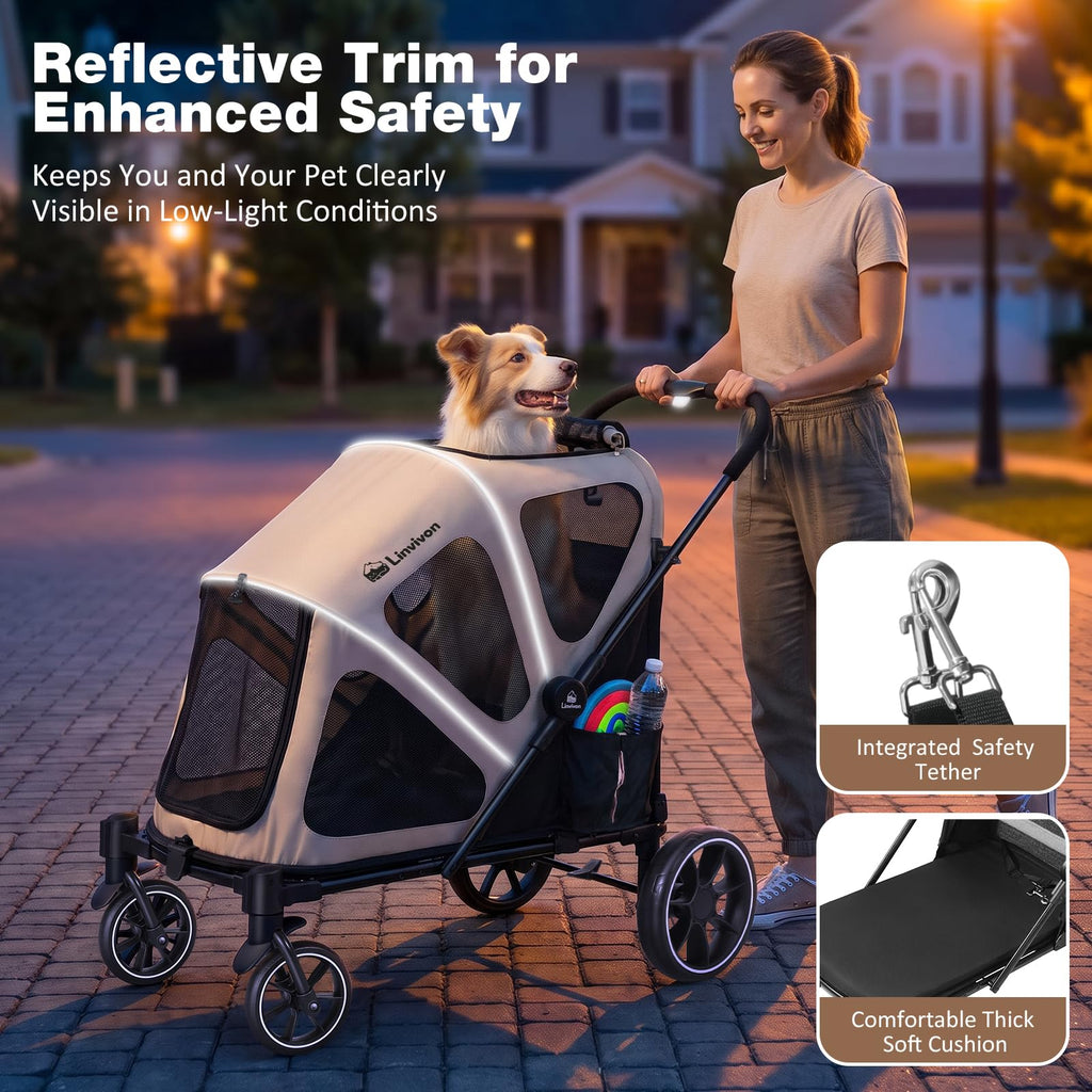Foldable Dog Stroller with Ramp J11504