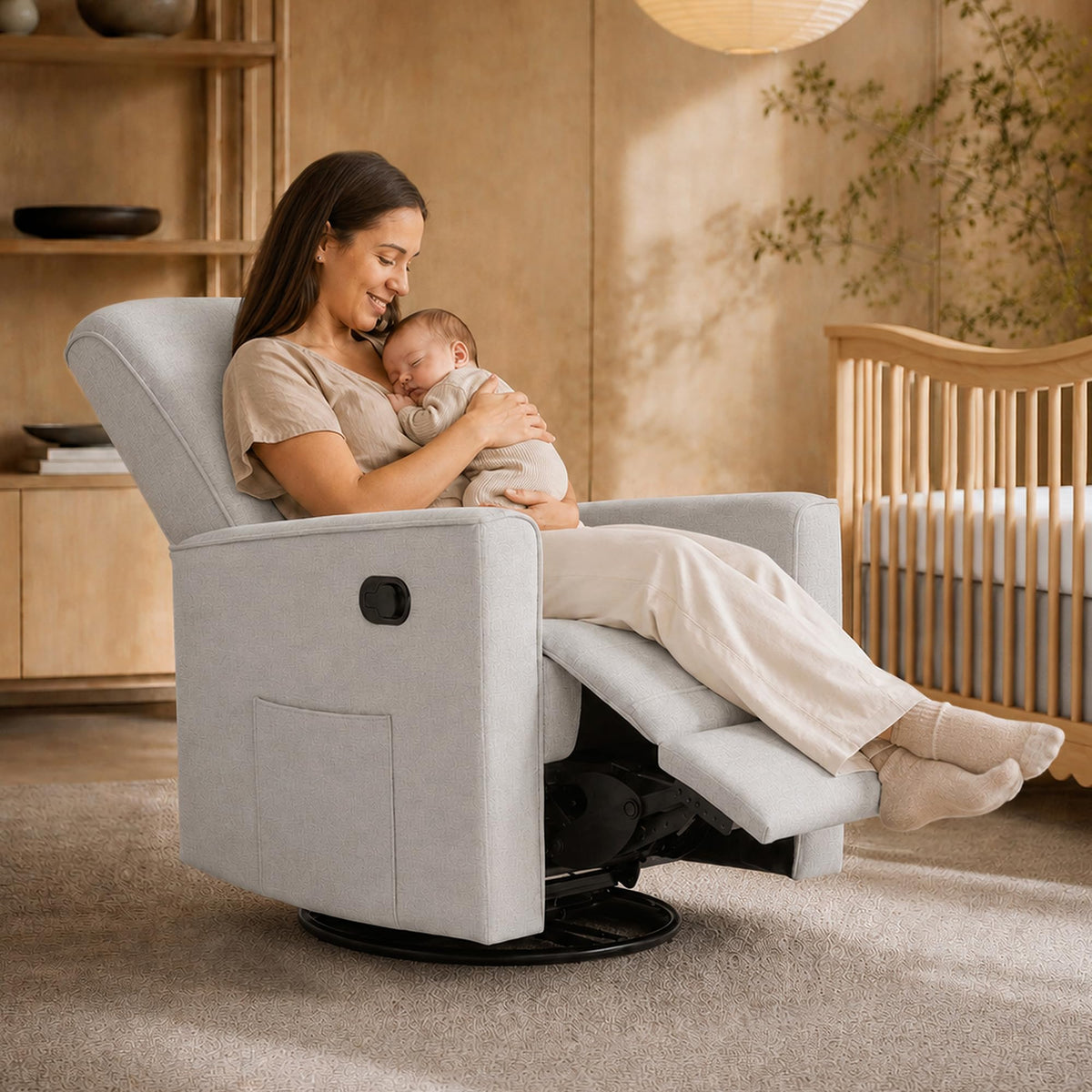 Upholstered Manual Glider Recliner D417