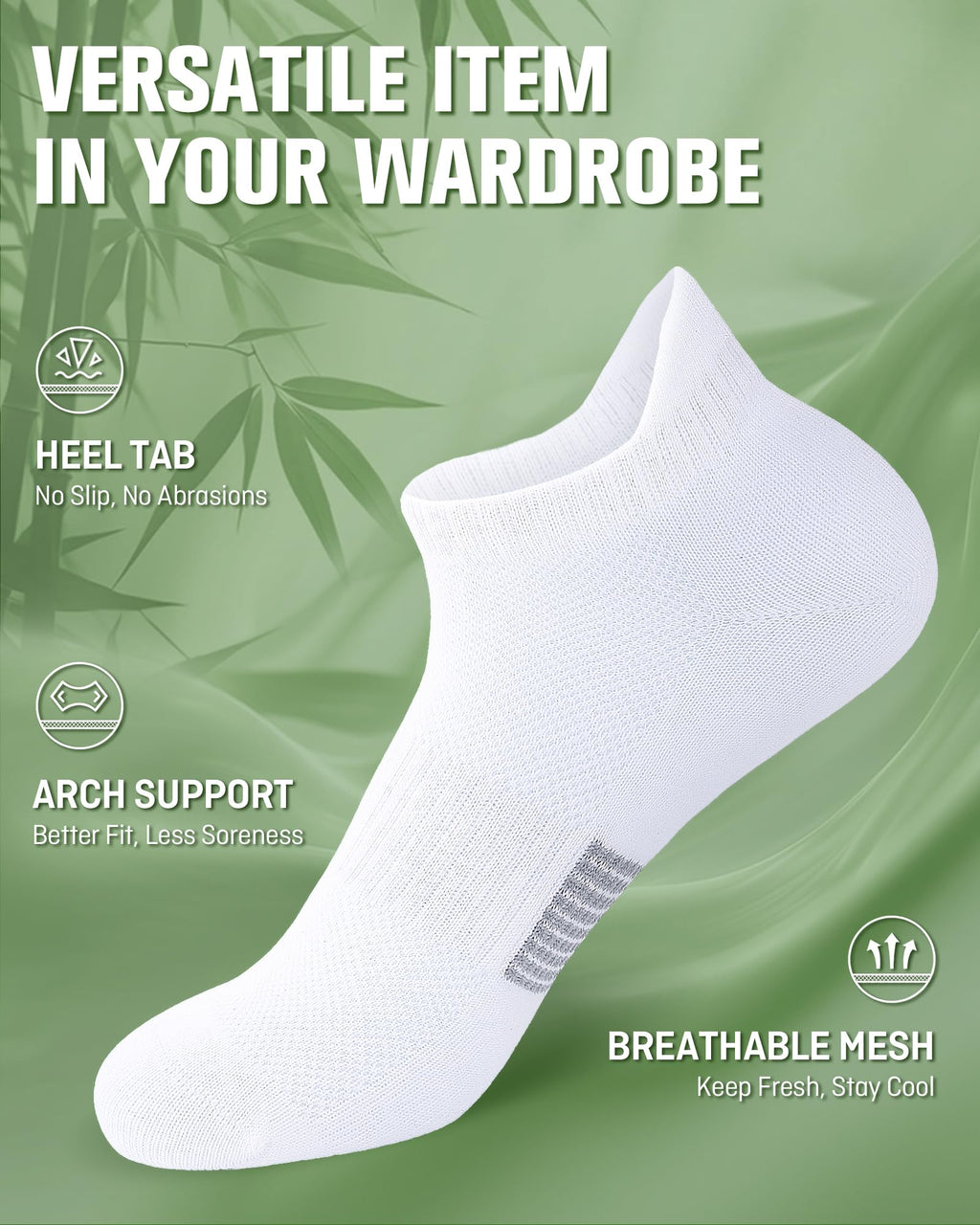 Women's Bamboo Viscose Ankle Socks, 6 Pairs N98980