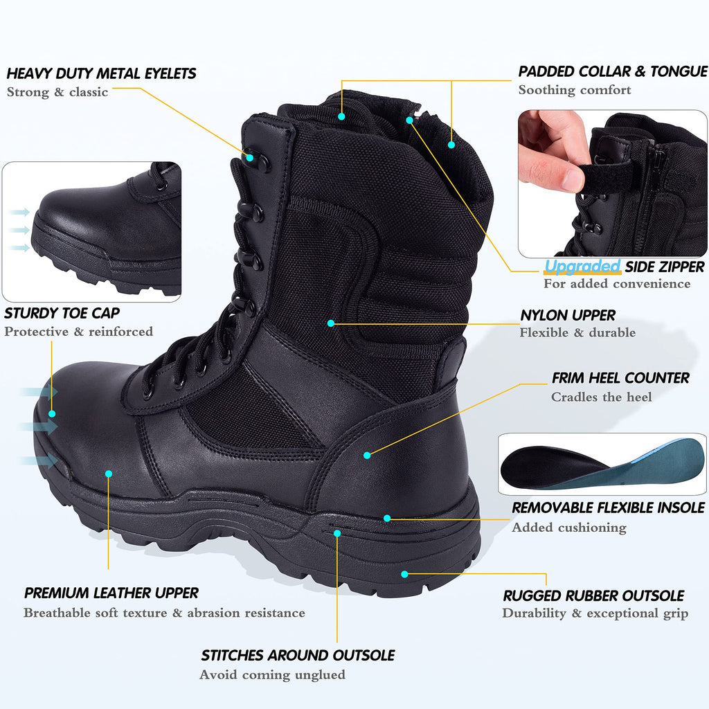 Men's Side Zipper Tactical Work Boots Z6246