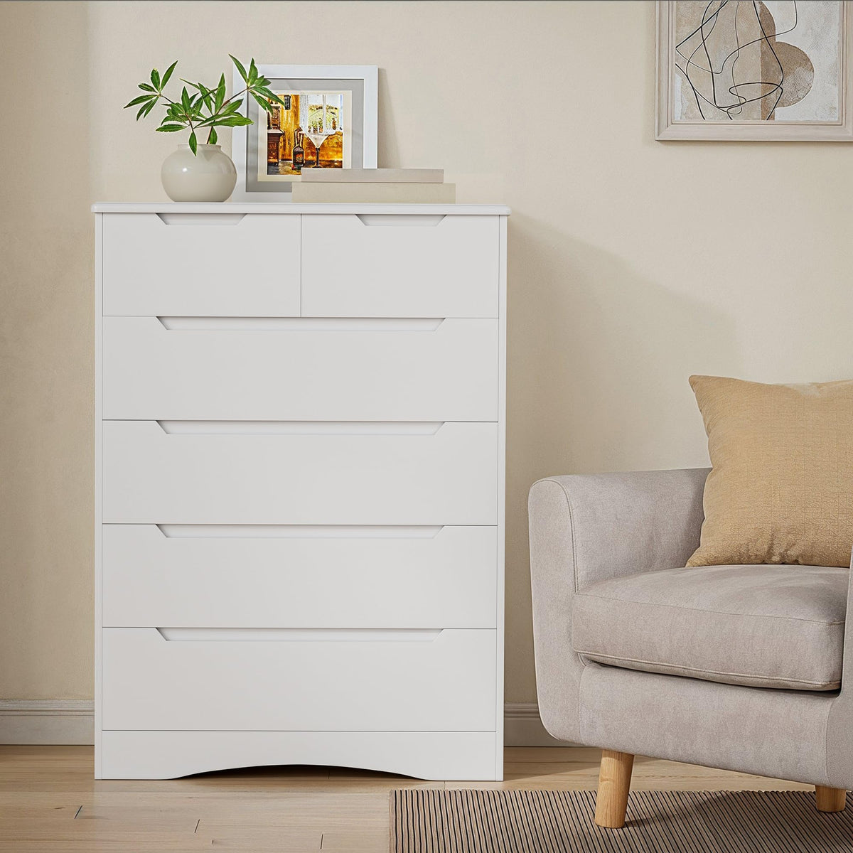 White 6 Drawer Dresser G186089