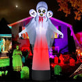 8.6FT Halloween Inflatable Grim Reaper Ghost with Skull Heads B9277
