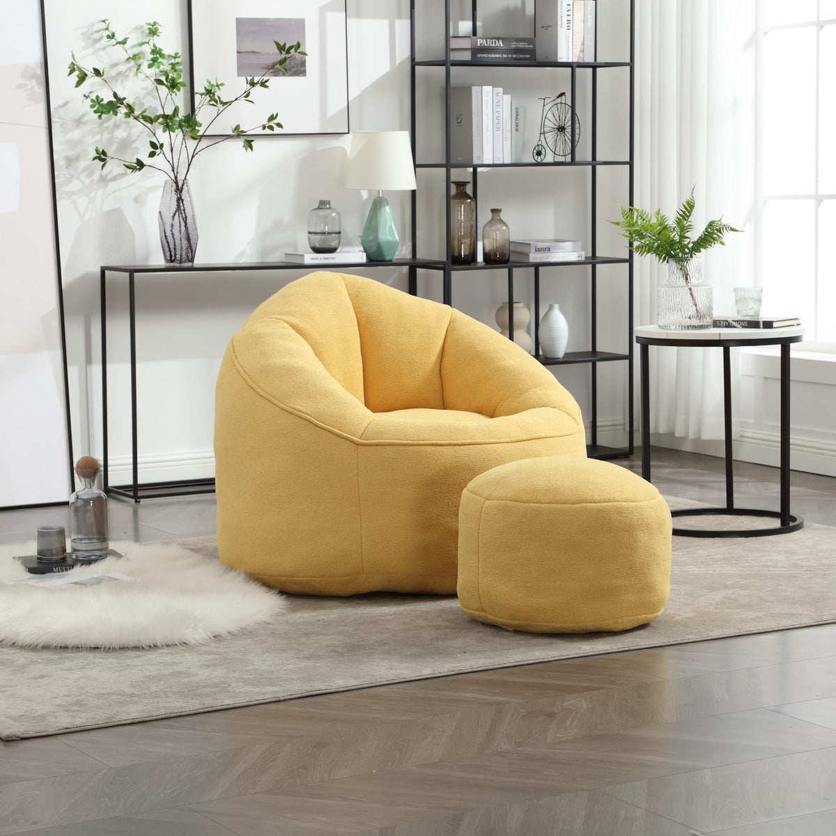 Microfiber Bean Bag Chair with Footrest S1999