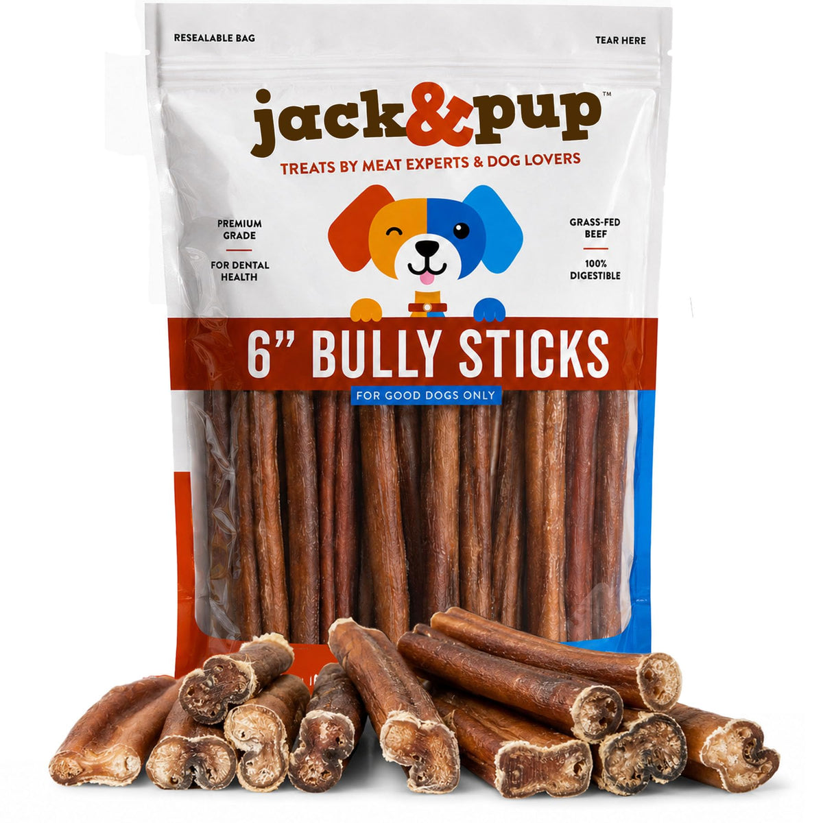 6 Inch Bully Sticks for Dogs 25 Ct J247893