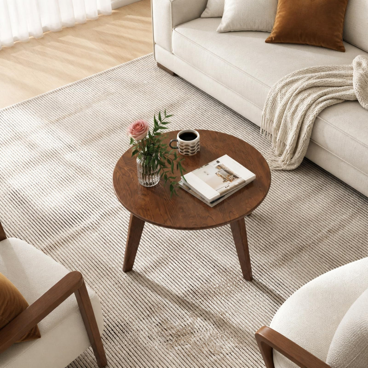 Solid Wood Round Coffee Table O788