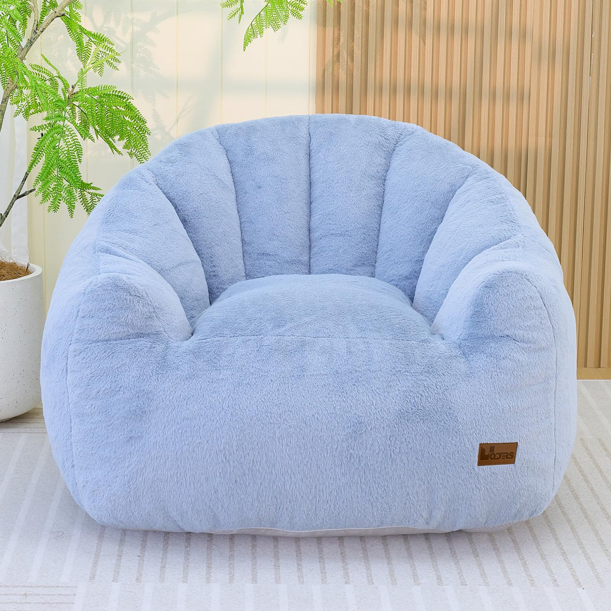 Light Blue Corduroy Bean Bag Chair Q891