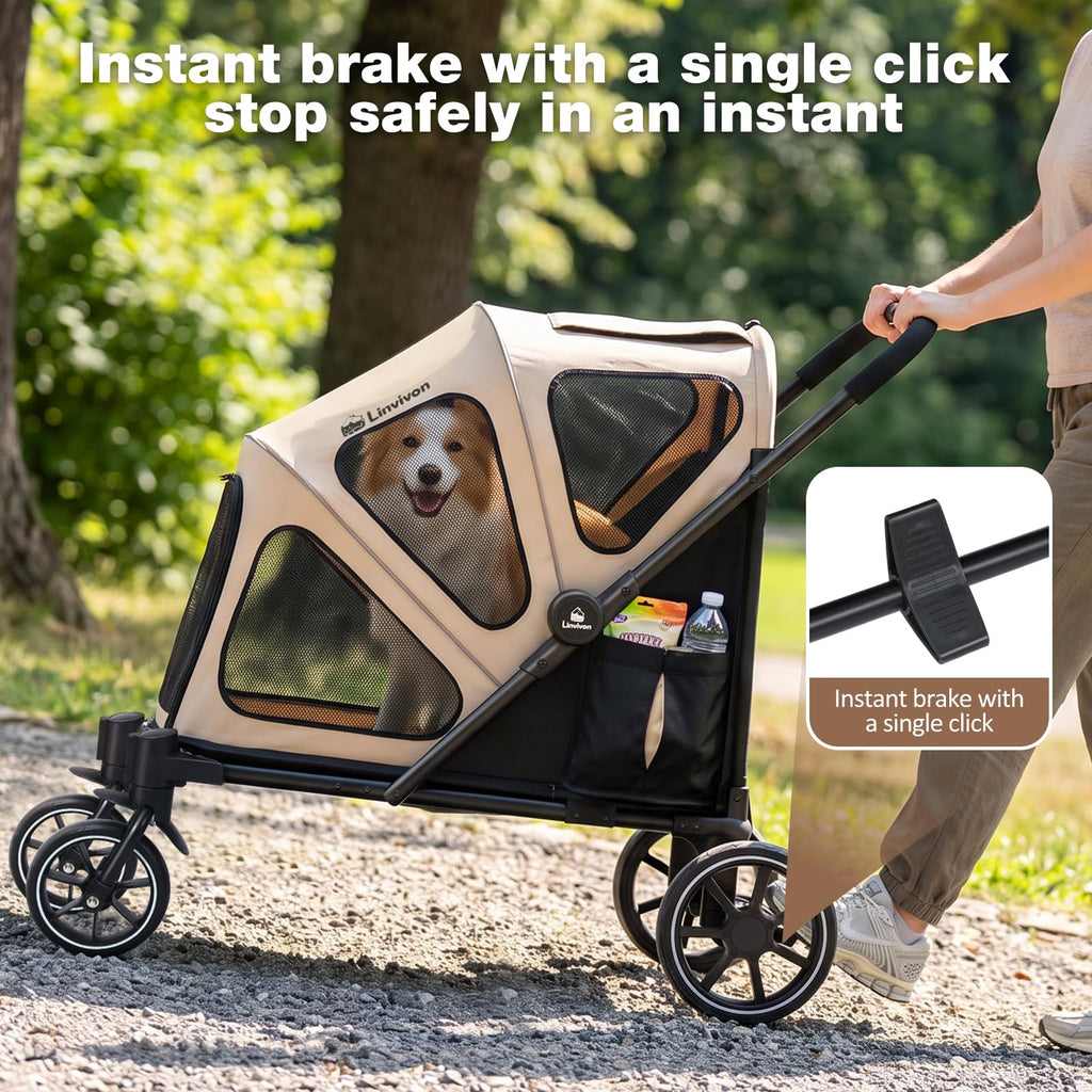 Foldable Dog Stroller with Ramp J11504