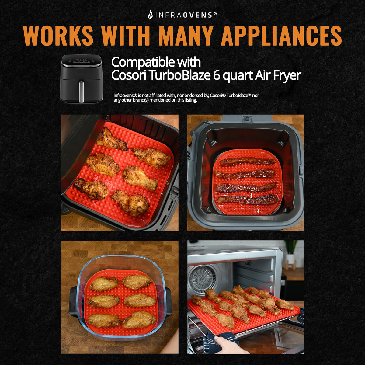 Reusable Silicone & Fiberglass Air Fryer Liners T139909
