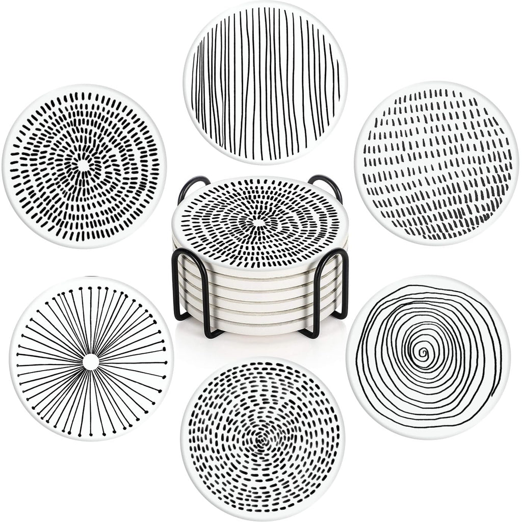 Set of 6 Ceramic Stone Coasters V2156