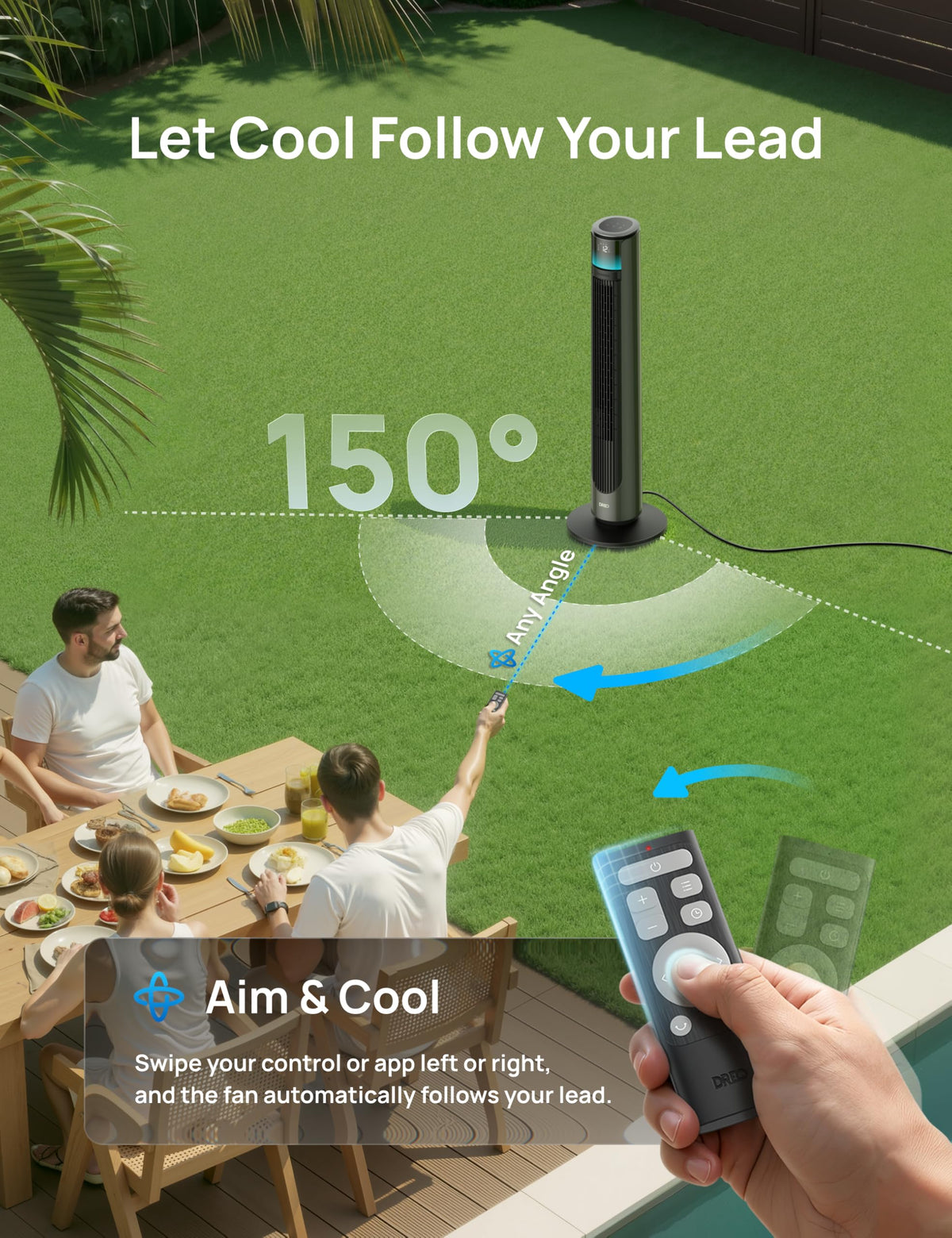 Smart Tower Fan 33 ft/s 20 dB Y726180