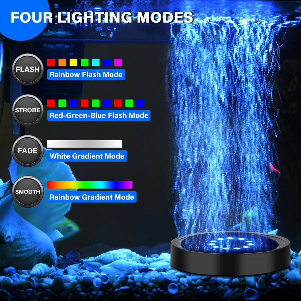 Aquarium Air Bubble Light and Magnetic Glass Clean Brush Y593630