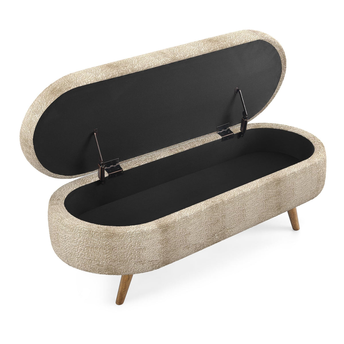 Oval Storage Bench with Rubber Wood Legs K221