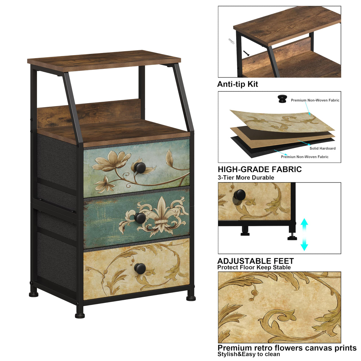 Fabric Drawers Dresser Storage Tower C6865