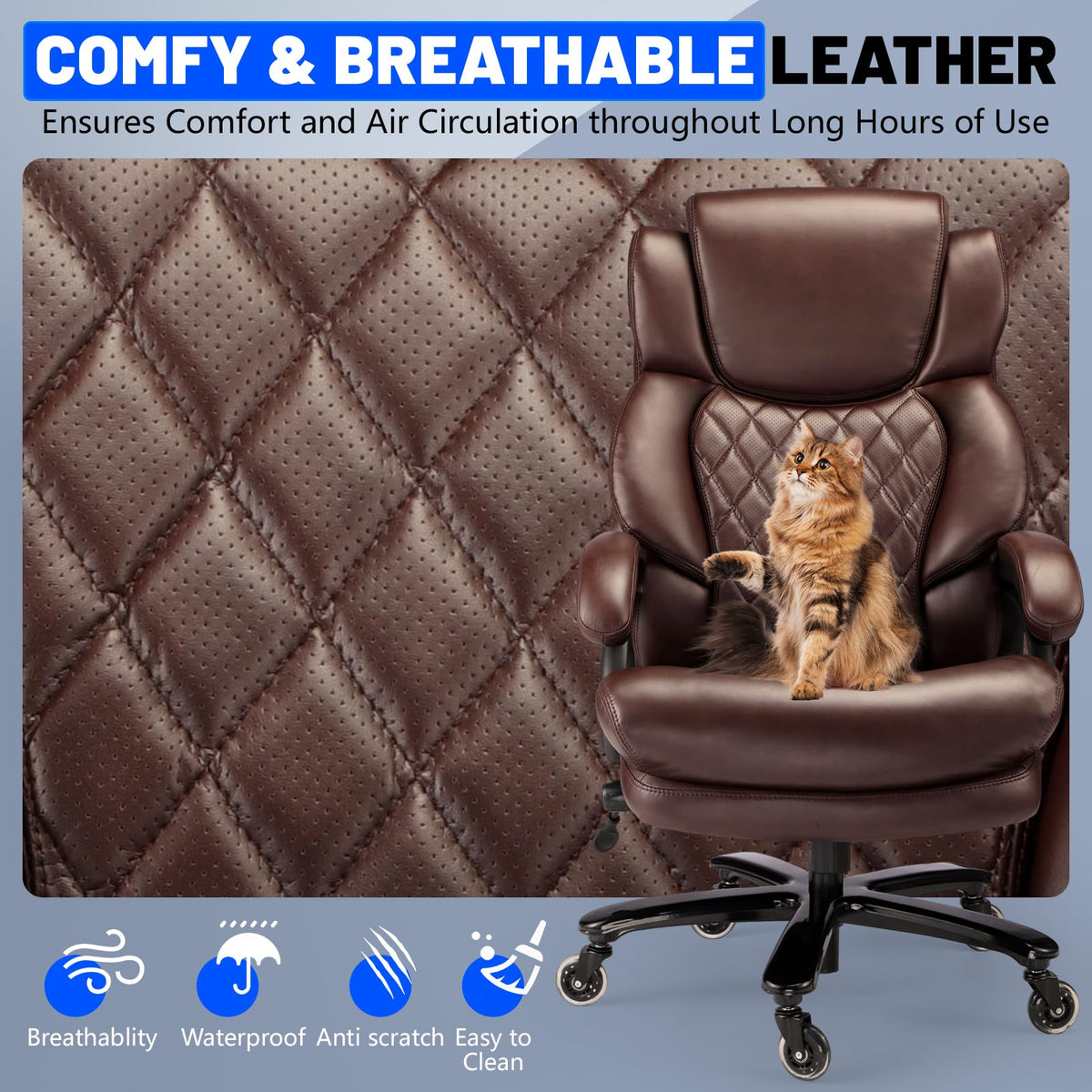 Big and Tall Office Chair with Adjustable Headrest W429372