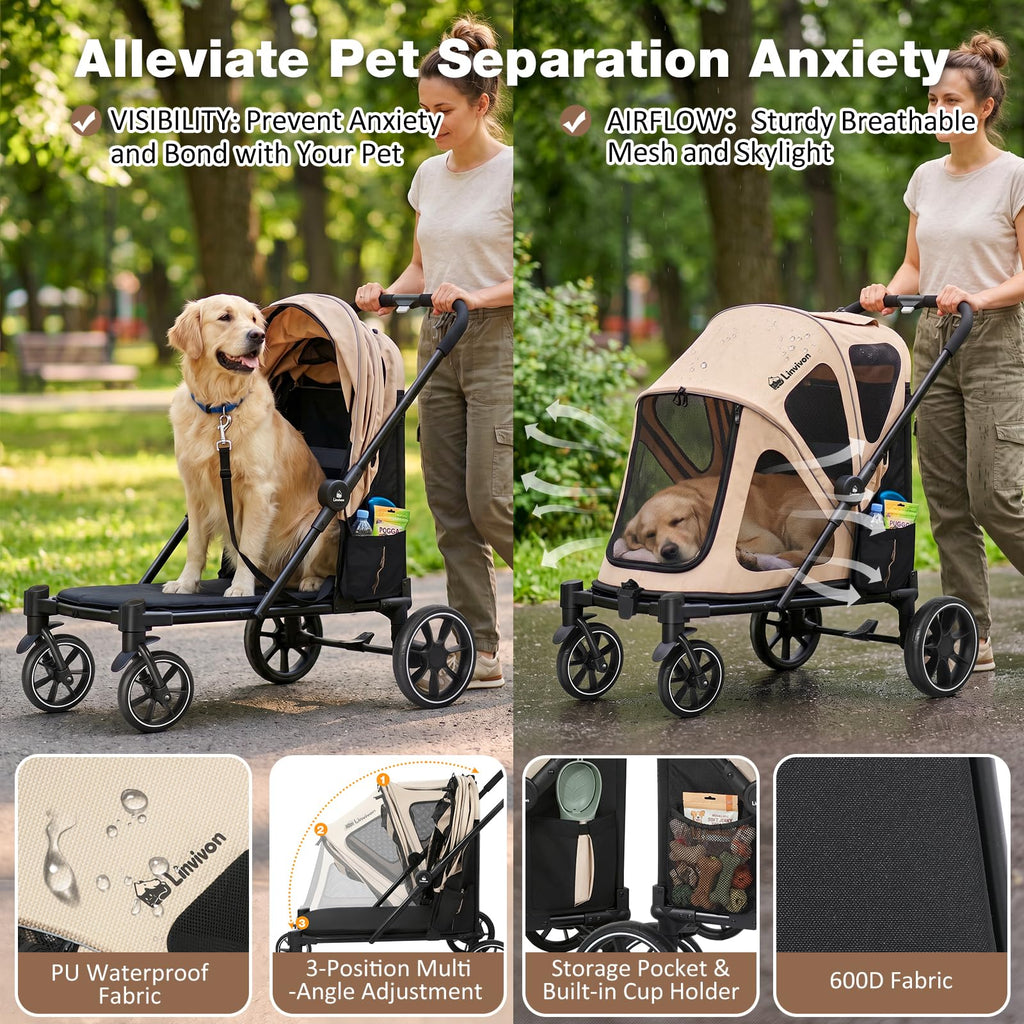 Foldable Dog Stroller with Ramp J11504