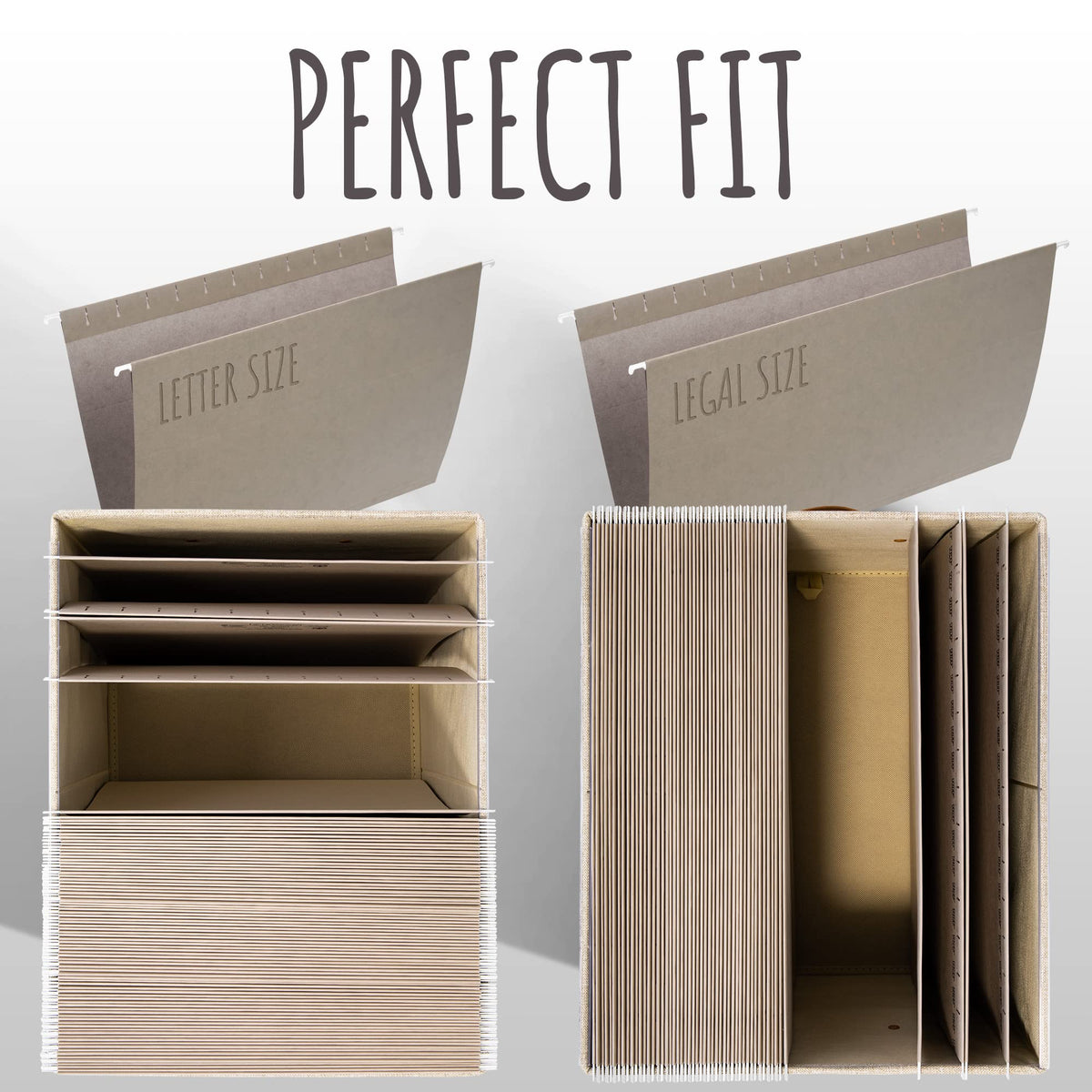 Collapsible Linen File Organizer Box Set of 2 J757426