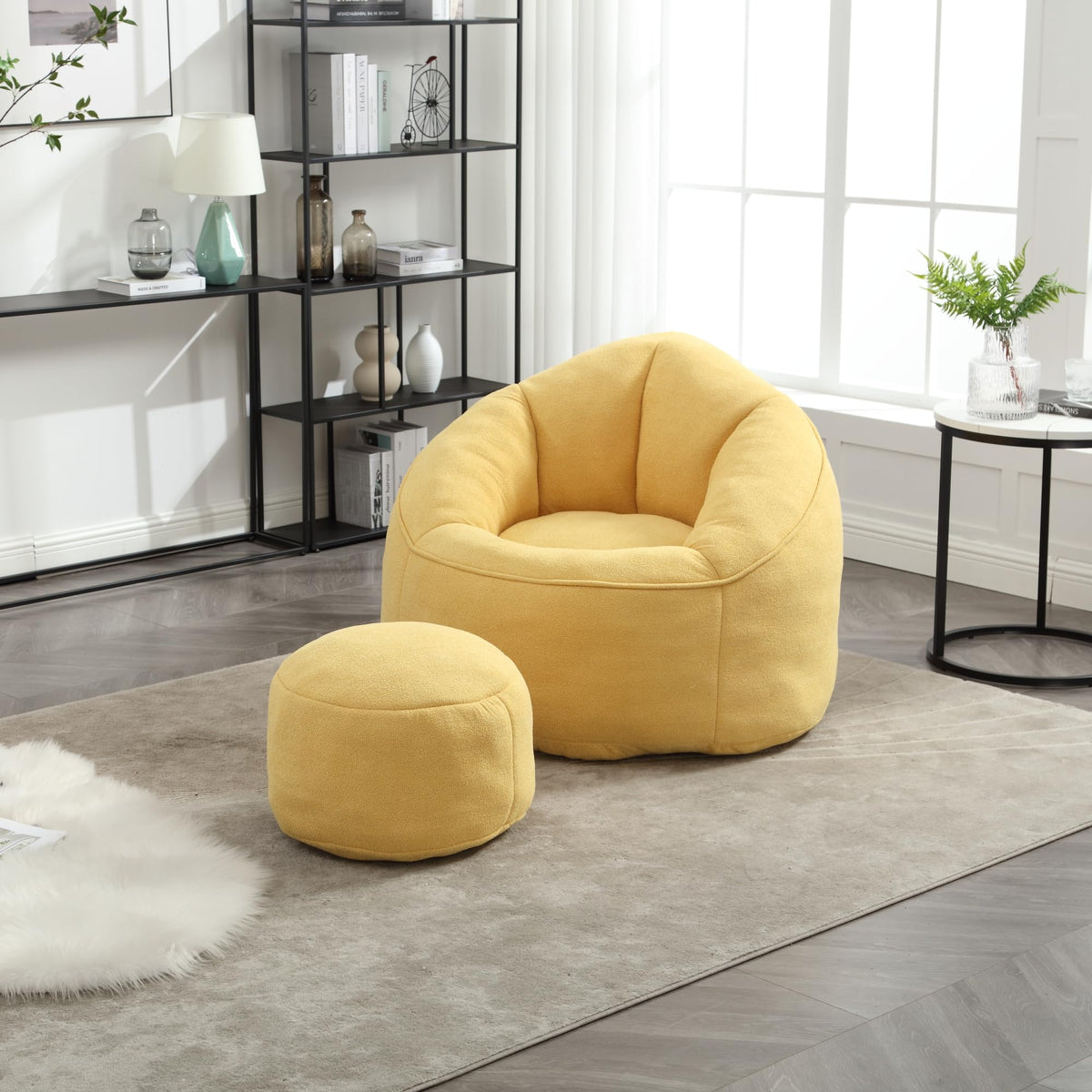 Microfiber Bean Bag Chair with Footrest S1999