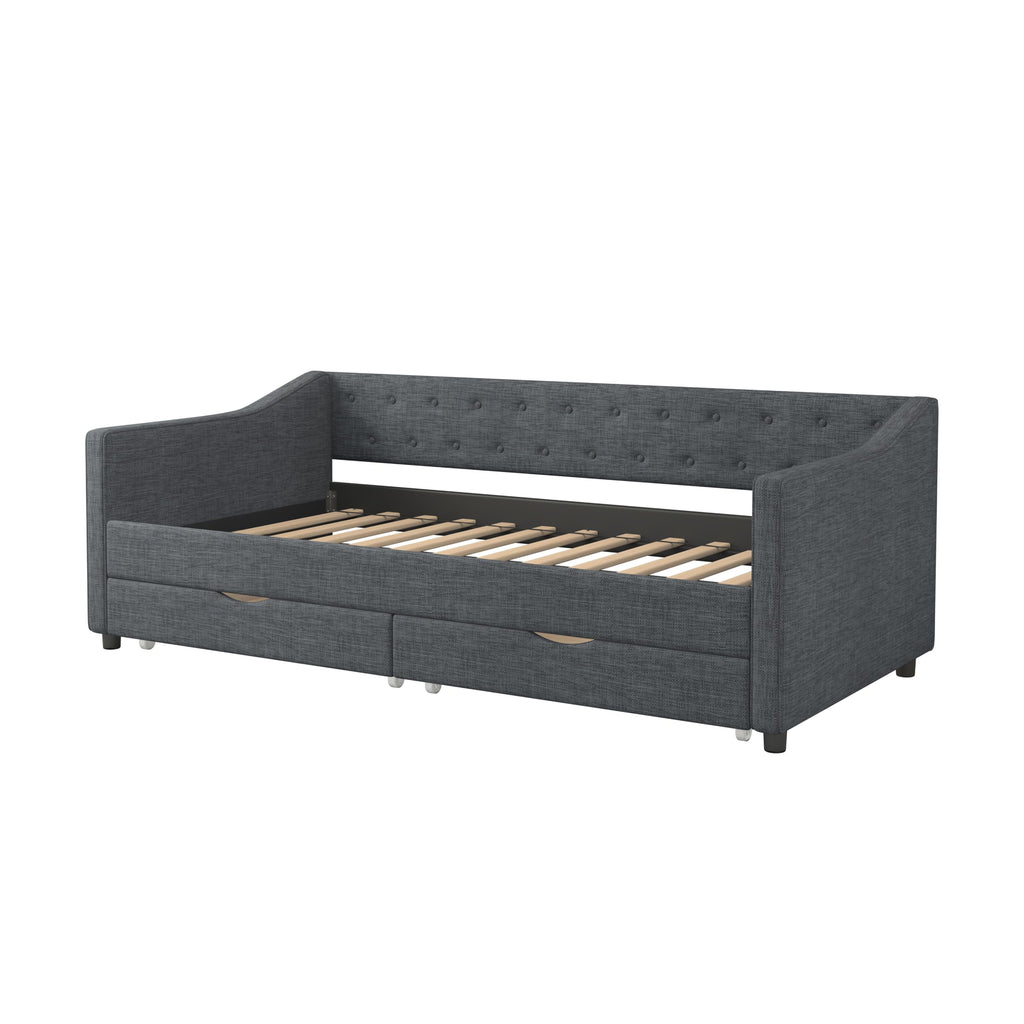 Upholstered Twin Size Daybed with Drawers L29392
