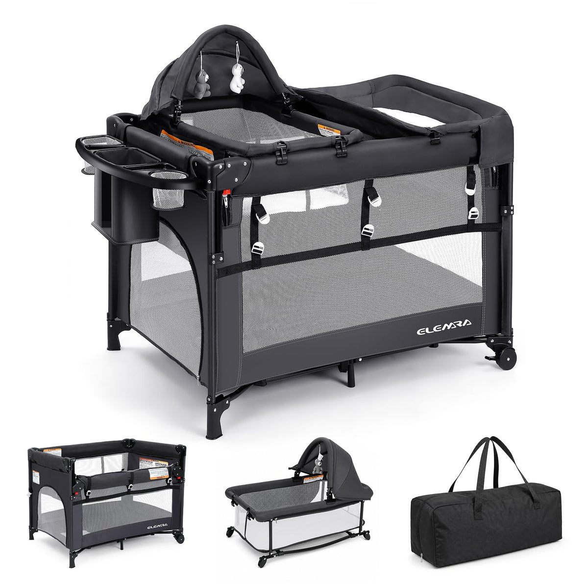 5 in 1 Adjustable Foldable Playard with Changing Table J7736
