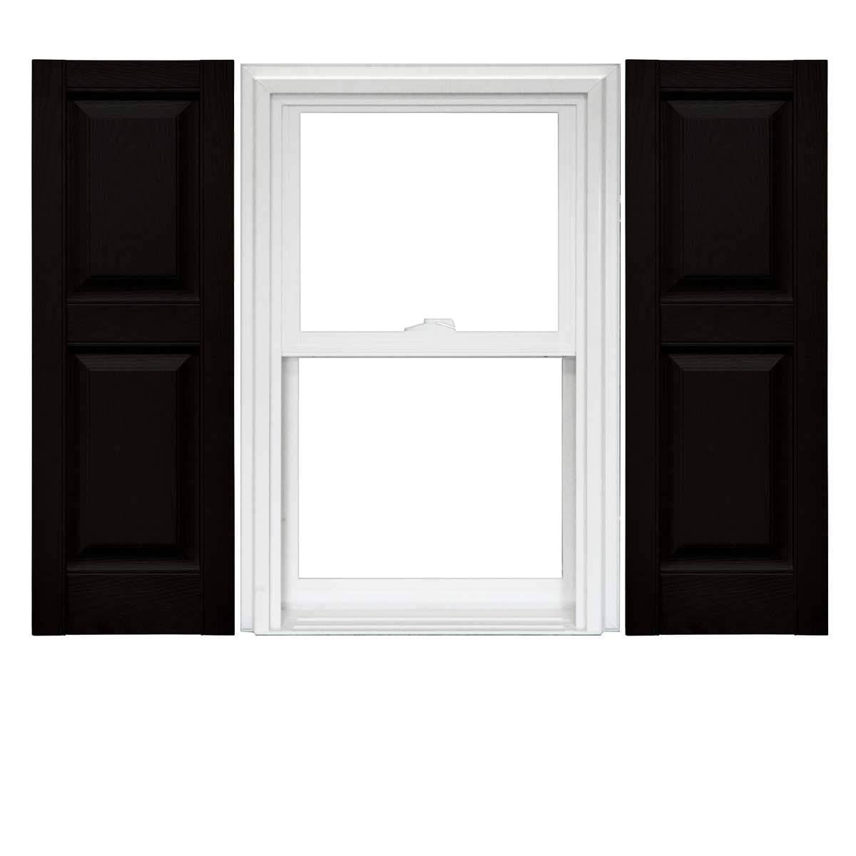 Raised Panel Vinyl Shutters (1 Pair) 14.75 x 71 Black Q673385