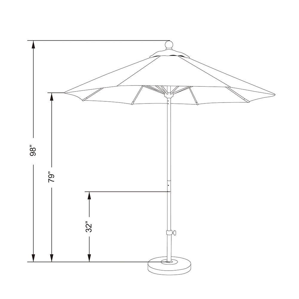 7.5 ft. Fiberglass Market Umbrella, Blue P38932