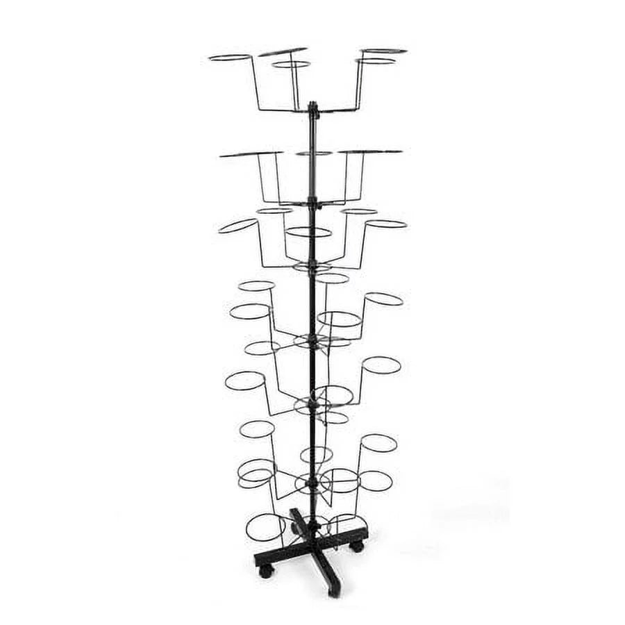 7 Tier Rotating Hat Rack Stand with 35 Hooks White B29730