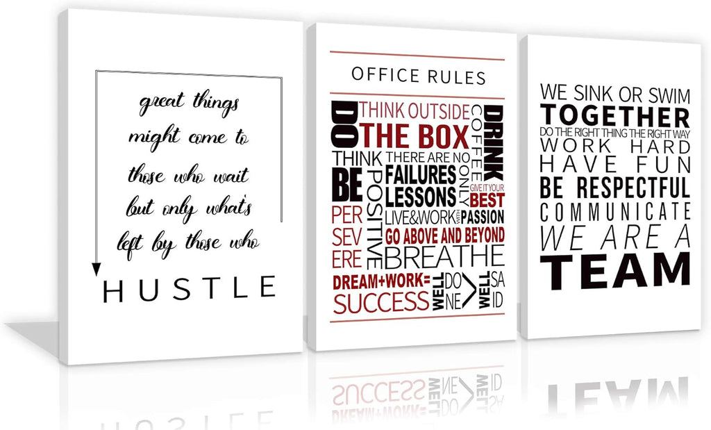 Inspirational Quote Canvas Wall Art 3 Panels 24x36x3 V769