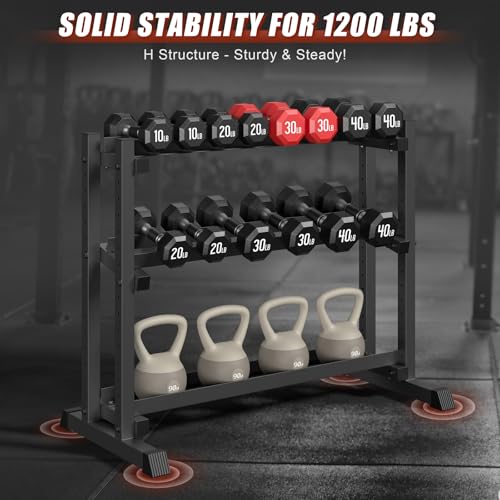 3-Tier 1200LB Capacity Dumbbell Rack Stand I437