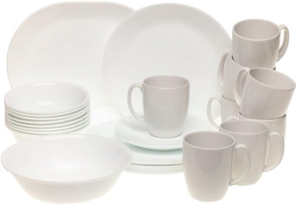 34-Piece White Dinnerware Set O871