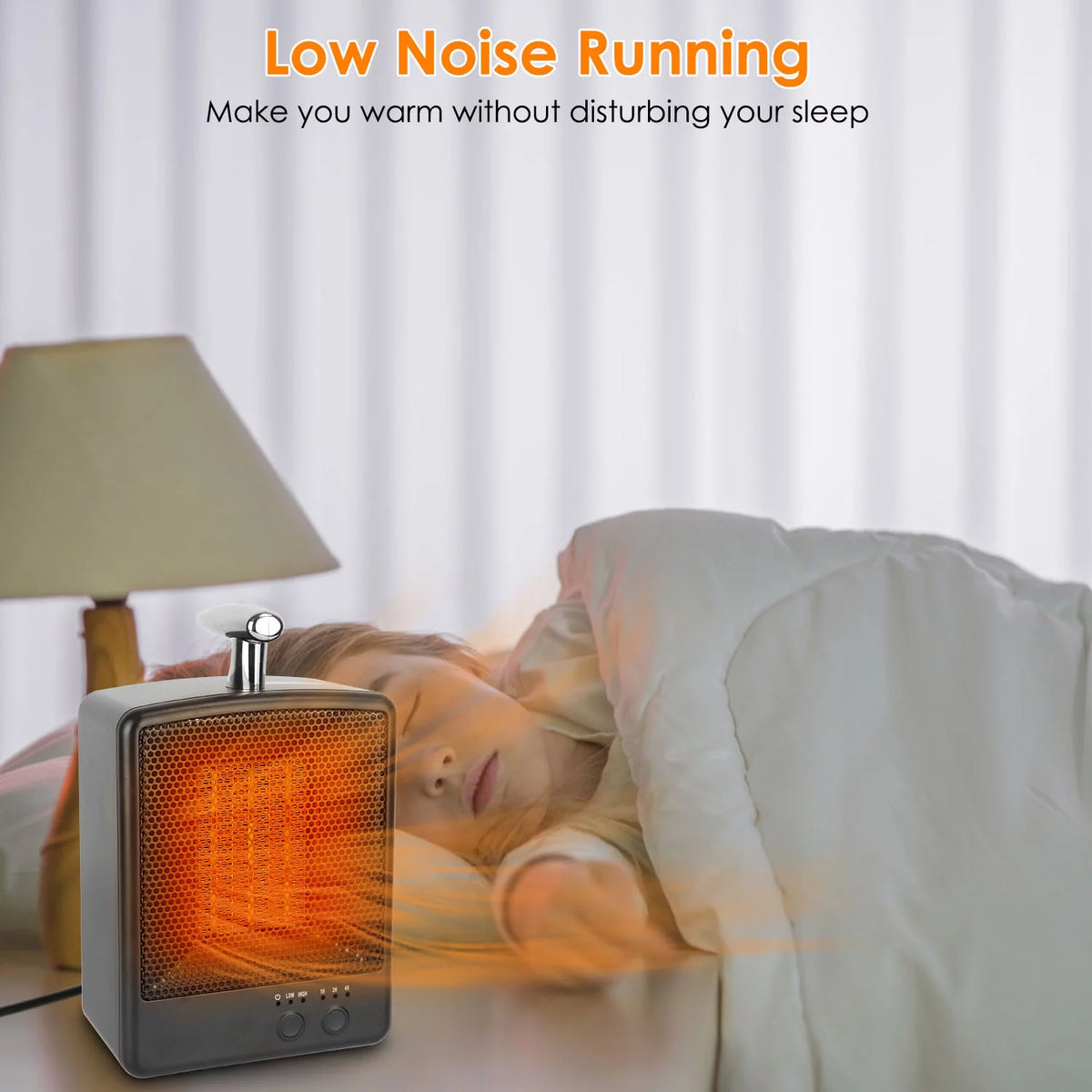 1000W Portable Ceramic Heater with Adjustable Temperature Timer R26121