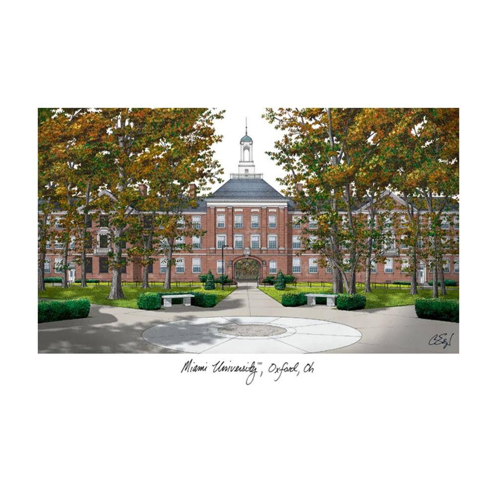 Miami University Ohio Campus Images Lithograph Print Z2554