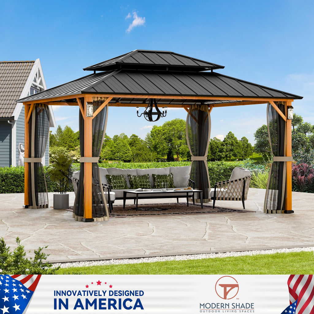 12x14 Hardtop Gazebo with LED Lights K155021